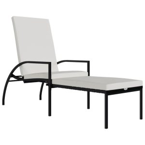 Leżak Czarny Technorattan vidaXL 182648 Leżak Czarny Technorattan vidaXL 182648