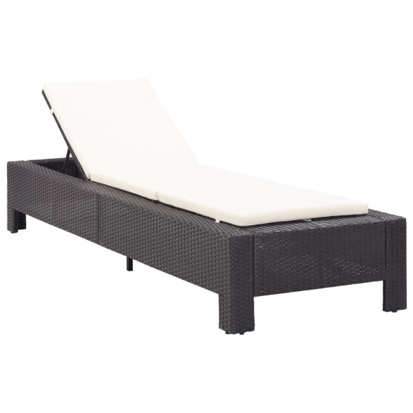 Leżak Czarny Technorattan vidaXL 381088