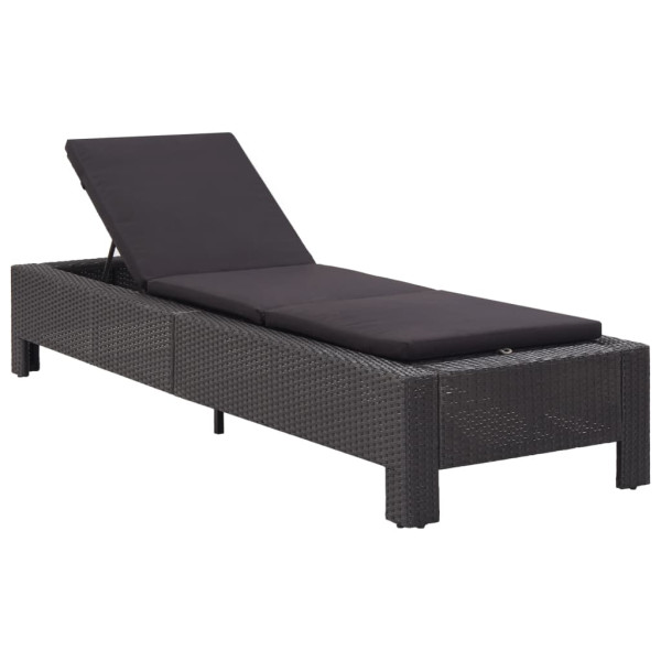 Leżak Czarny Technorattan vidaXL 381089