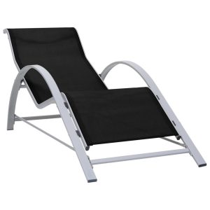 Leżak Czarny Tkanina vidaXL 565410 Leżak Czarny Tkanina vidaXL 565410