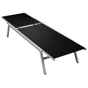 Leżak Czarny Tkanina vidaXL 565388 Leżak Czarny Tkanina vidaXL 565388