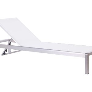 Leżak leżanka ogrodowa aluminium biała 63873