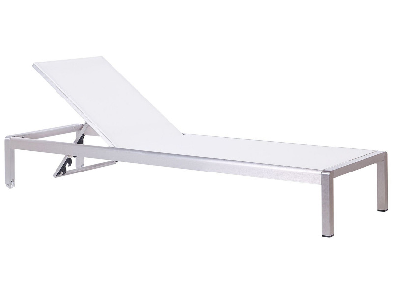 Leżak leżanka ogrodowa aluminium biała 63873