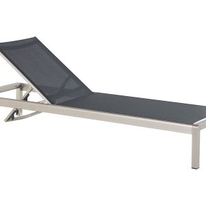 Leżak leżanka ogrodowa aluminium czarna 63862