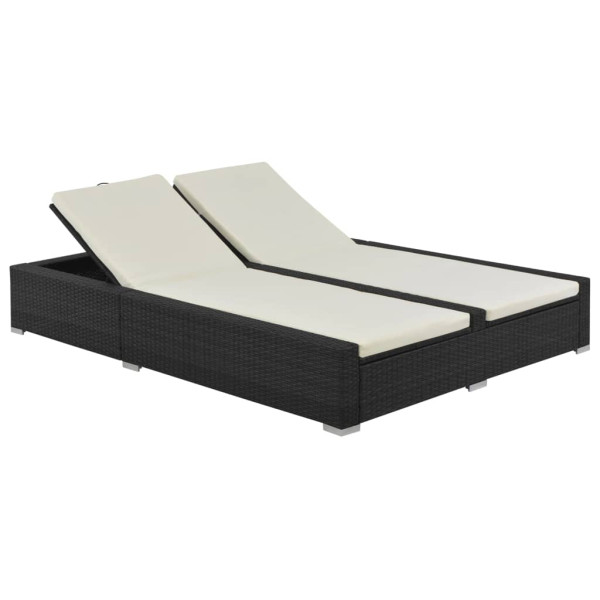 Leżak ogrodowy Czarny Technorattan vidaXL 252557