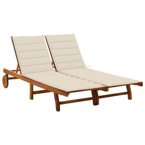 Leżak Ogrodowy Drewniany 2-osobowy z Poduszką Na Taras Balkon Ogród 944663 Leżak Ogrodowy Drewniany 2-osobowy z Poduszką Na Taras Balkon Ogród 944663