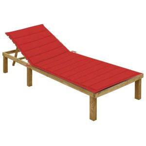 Leżak Ogrodowy Drewniany z Poduszką Leżanka Na Taras Balkon Ogród 942747 Leżak Ogrodowy Drewniany z Poduszką Leżanka Na Taras Balkon Ogród 942747