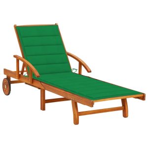 Leżak Ogrodowy Drewniany z Poduszką Leżanka Na Taras Balkon Ogród 942845 Leżak Ogrodowy Drewniany z Poduszką Leżanka Na Taras Balkon Ogród 942845
