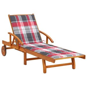 Leżak Ogrodowy Drewniany z Poduszką Leżanka Na Taras Balkon Ogród 942938