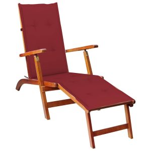 Leżak Ogrodowy Drewniany z Poduszką Leżanka Na Taras Balkon Ogród 945159 Leżak Ogrodowy Drewniany z Poduszką Leżanka Na Taras Balkon Ogród 945159