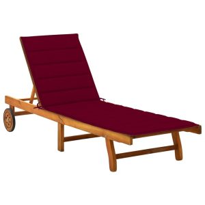 Leżak Ogrodowy Drewniany z Poduszką Leżanka Ogrodowa Na Taras Balkon Ogród 944565 Leżak Ogrodowy Drewniany z Poduszką Leżanka Ogrodowa Na Taras Balkon Ogród 944565