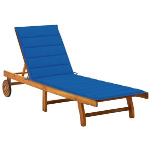 Leżak Ogrodowy Drewniany z Poduszką Leżanka Ogrodowa Na Taras Balkon Ogród 944583 Leżak Ogrodowy Drewniany z Poduszką Leżanka Ogrodowa Na Taras Balkon Ogród 944583