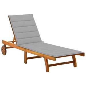 Leżak Ogrodowy Drewniany z Poduszką Leżanka Ogrodowa Na Taras Balkon Ogród 944622 Leżak Ogrodowy Drewniany z Poduszką Leżanka Ogrodowa Na Taras Balkon Ogród 944622