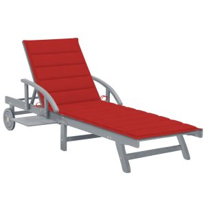 Leżak Ogrodowy Drewniany z Poduszką Leżanka Ogrodowa Na Taras Balkon Ogród 944646 Leżak Ogrodowy Drewniany z Poduszką Leżanka Ogrodowa Na Taras Balkon Ogród 944646