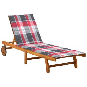 Leżak Ogrodowy Drewniany z Poduszką Leżanka Ogrodowa Na Taras Balkon Ogród 944670 Leżak Ogrodowy Drewniany z Poduszką Leżanka Ogrodowa Na Taras Balkon Ogród 944670