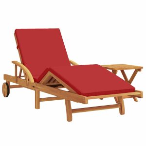Leżak Ogrodowy Drewniany Ze Stolikiem Leżanka Na Taras Balkon 942905