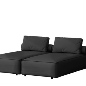 Leżak ogrodowy dwuosobowy MALIBU na taras, tkanina Odyssey, Czarny 550202