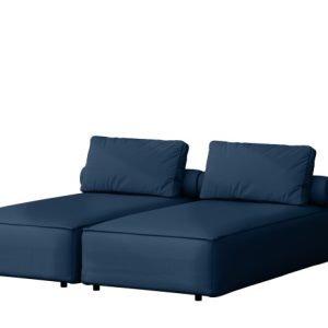 Leżak ogrodowy dwuosobowy MALIBU na taras, tkanina Odyssey, Granatowy 550207