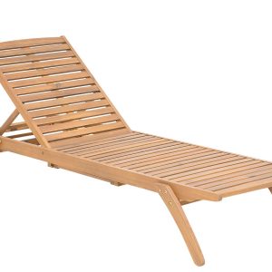 Leżak ogrodowy leżanka kółka drewno jasne 115283 Leżak ogrodowy leżanka kółka drewno jasne 115283