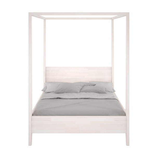 Łóżko bukowe Visby CANOPY z baldachimem, 180x200, biały 185647