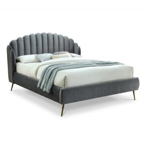 Łóżko CALABRIA VELVET 160×200 szare bez szuflady/bez materaca 995424 Łóżko CALABRIA VELVET 160×200 szare bez szuflady/bez materaca 995424