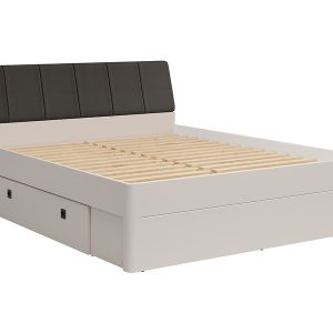 Łóżko Carano 180×200 z 2 szufladami i tapicerowanym wezgłowiem kaszmir/antracyt 994235