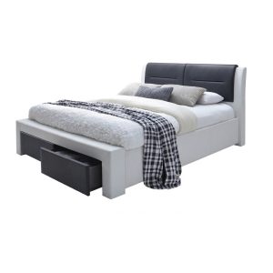 Łóżko CASSANDRA S 140×200 biały/czarny z szufladami/bez materaca 991394 Łóżko CASSANDRA S 140×200 biały/czarny z szufladami/bez materaca 991394