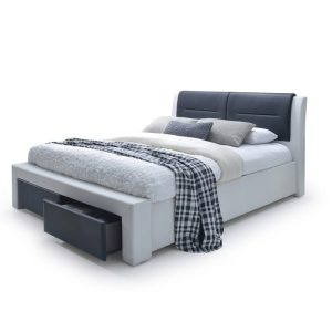 Łóżko Cassandra S 160×200 białe/czarne z szufladami/bez materaca 991413 Łóżko Cassandra S 160×200 białe/czarne z szufladami/bez materaca 991413