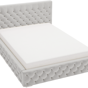Łóżko chesterfield 140×200 Elira, stelaż metalowy, pojemnik – Jasny szary 1054938 Łóżko chesterfield 140×200 Elira, stelaż metalowy, pojemnik – Jasny szary 1054938