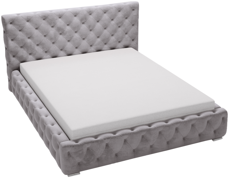 Łóżko chesterfield 140x200 Glory, stelaż metalowy, pojemnik - Szary 1052138