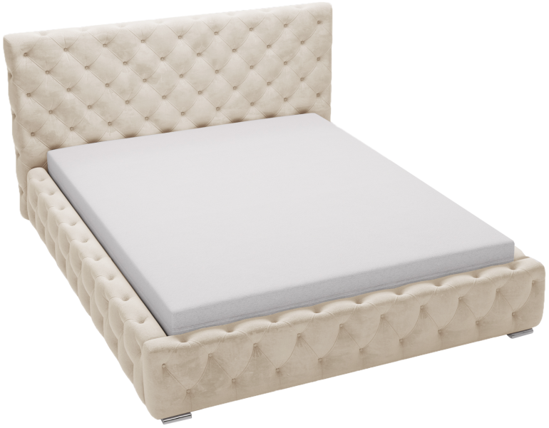 Łóżko chesterfield 140x200 Glory z pojemnikiem - Beżowy 1052859