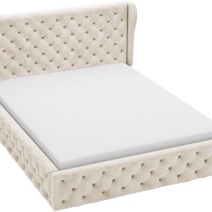 Łóżko chesterfield 140×200 Vivaro z pojemnikiem i stelażem – Beżowy 1052995 Łóżko chesterfield 140×200 Vivaro z pojemnikiem i stelażem – Beżowy 1052995
