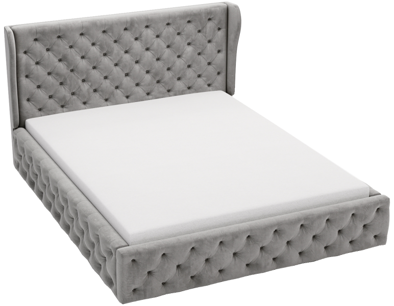 Łóżko chesterfield 140x200 Vivaro ze stelażem metalowym - Jasny szary 1051852
