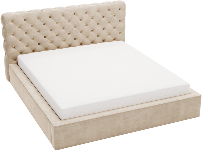 Łóżko chesterfield 160x200 Ali, pojemnik, stelaż metalowy - Beżowy 1054654