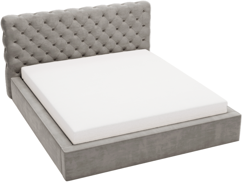 Łóżko chesterfield 160x200 Ali, pojemnik, stelaż metalowy - Szary 1053726