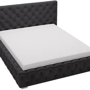 Łóżko chesterfield 160×200 Glory, stelaż metalowy, pojemnik – Czarny 1052964 Łóżko chesterfield 160×200 Glory, stelaż metalowy, pojemnik – Czarny 1052964