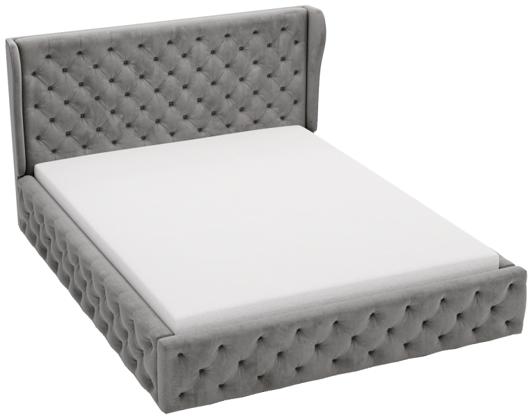 Łóżko chesterfield 160x200 Vivaro ze stelażem metalowym - Szary 1052089