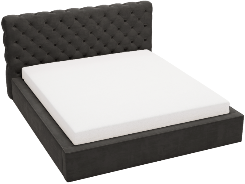Łóżko chesterfield 180x200 Ali, pojemnik, stelaż - Czarny 1053760