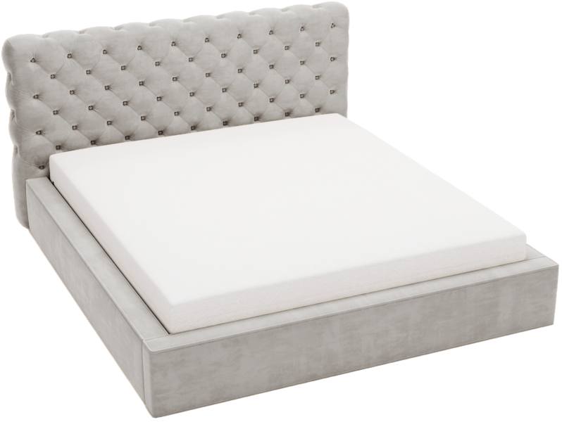 Łóżko chesterfield 180x200 Ali, pojemnik, stelaż metalowy - Jasny szary 1055002