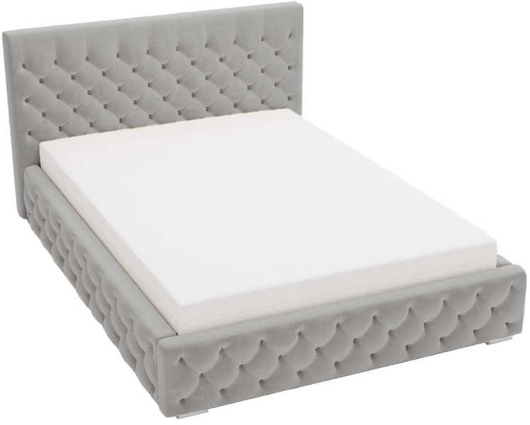 Łóżko chesterfield 180x200 Elira, stelaż metalowy, pojemnik - Szary 1054847