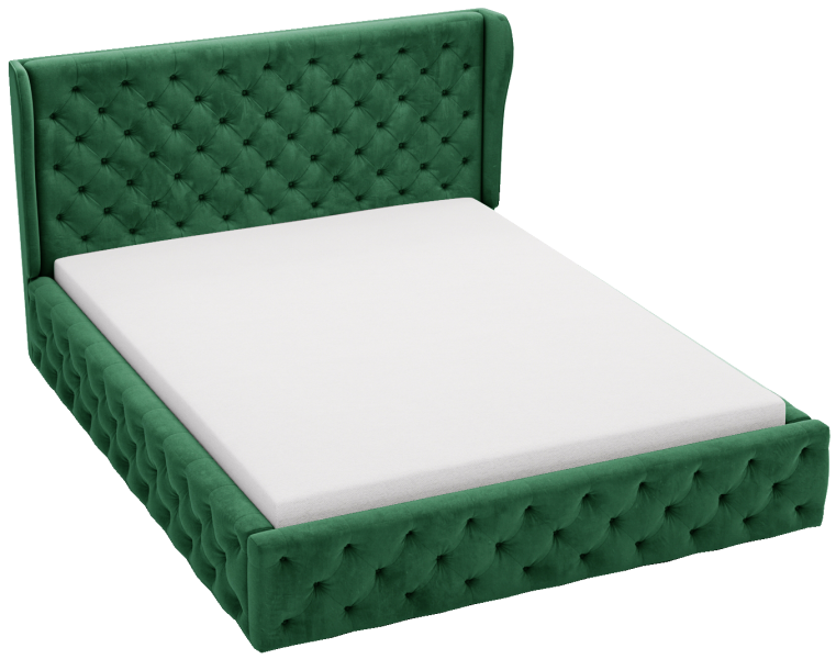 Łóżko chesterfield 180x200 Vivaro ze stelażem metalowym - Zielony 1053349