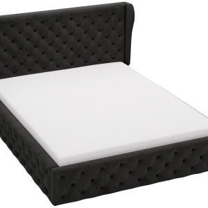 Łóżko chesterfield 200×200 Vivaro z pojemnikiem i stelażem – Czarny 1053402 Łóżko chesterfield 200×200 Vivaro z pojemnikiem i stelażem – Czarny 1053402