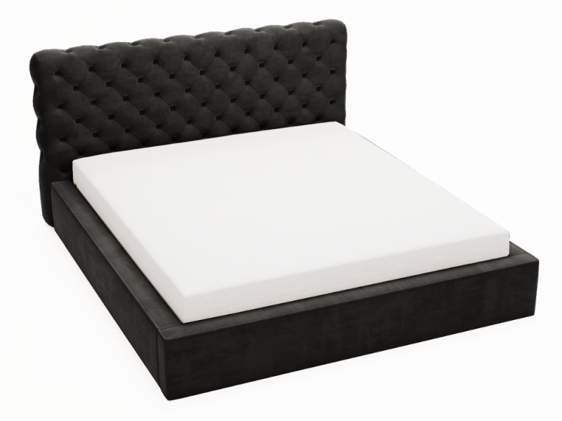Łóżko chesterfield APOLLO 140x200 czarne z pojemnikiem 203688