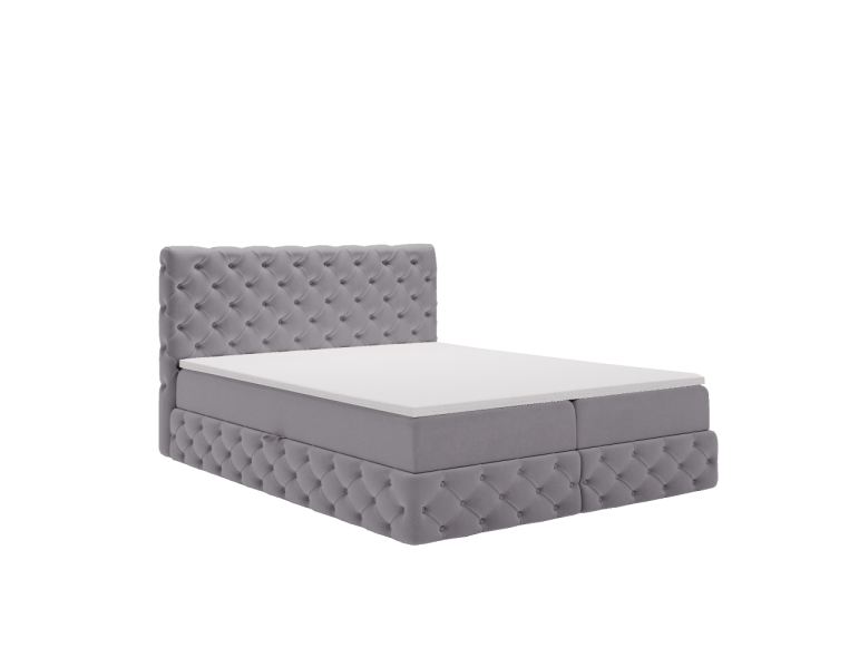 Łóżko Chesterfield Tkanina Royal Velvet Ciemnoszary 160x200 cm 593913