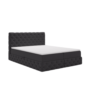 Łóżko Chesterfield Tkanina Royal Velvet Czarny 120×200 cm 593967 Łóżko Chesterfield Tkanina Royal Velvet Czarny 120×200 cm 593967