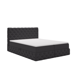 Łóżko Chesterfield Tkanina Royal Velvet Czarny 140×200 cm 593901 Łóżko Chesterfield Tkanina Royal Velvet Czarny 140×200 cm 593901
