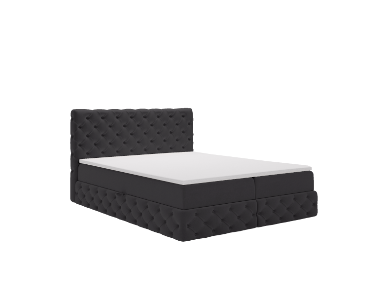 Łóżko Chesterfield Tkanina Royal Velvet Czarny 180x200 cm 593919