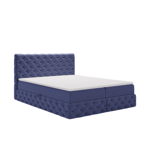 Łóżko Chesterfield Tkanina Royal Velvet Granatowy 180×200 cm 594012 Łóżko Chesterfield Tkanina Royal Velvet Granatowy 180×200 cm 594012