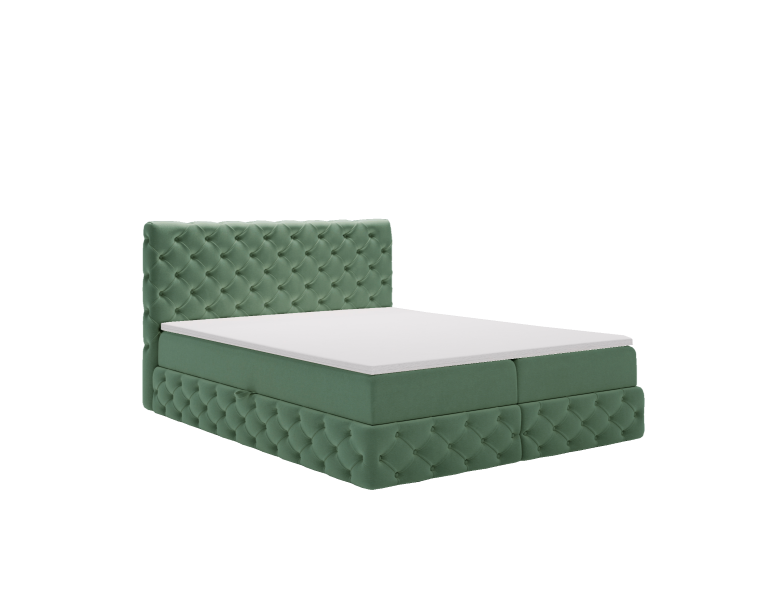 Łóżko Chesterfield Tkanina Royal Velvet Zielony 120x200 cm 593975