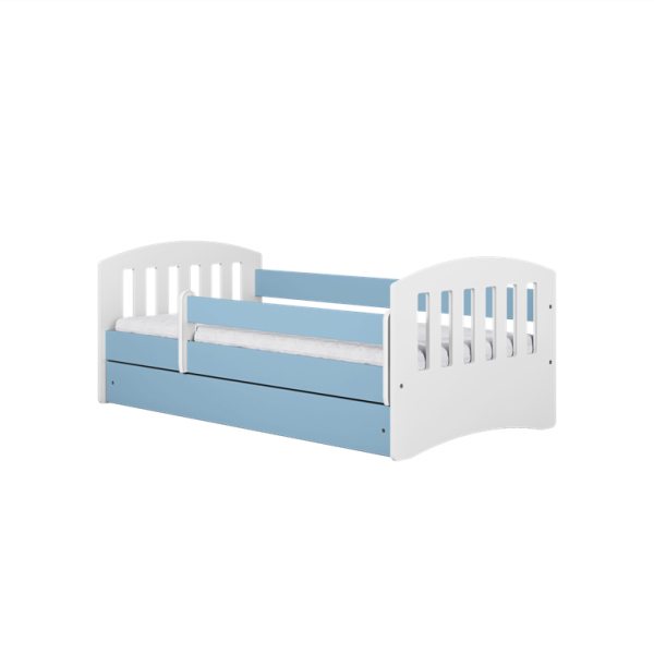 Łóżko Classic 1 niebieskie z szufladą materac piankowy 160x80 1053944